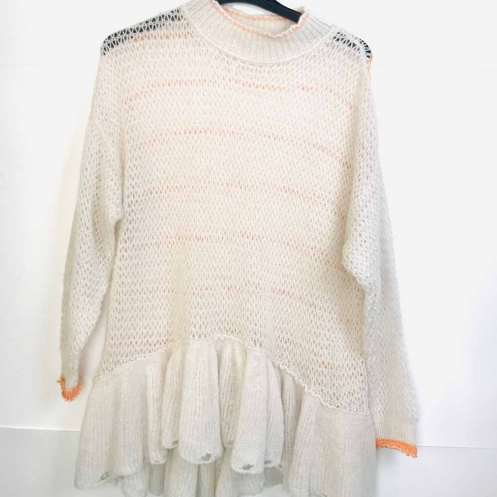 📌SOLD📌FREE PEOPLE  TUNIC SWEATER IVORY - Picture 4 of 8